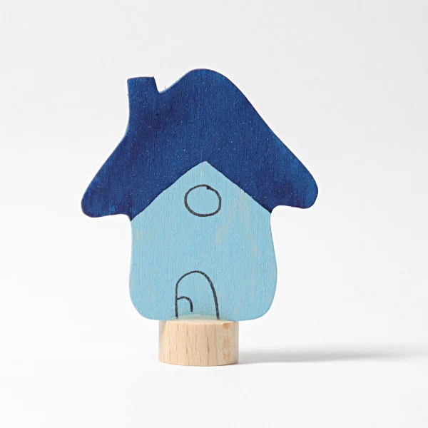 Figurina decorativa in legno Casetta Blu- Grimm's