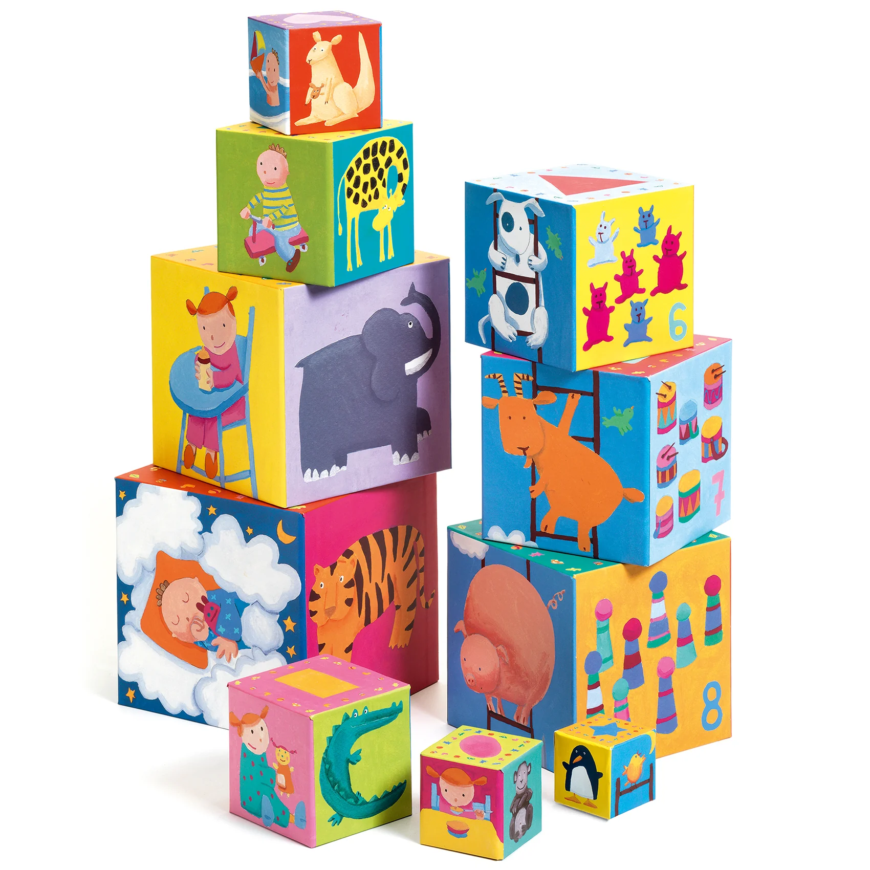 Djeco 10 Cubi Impilabili Rigolos - immagine 4