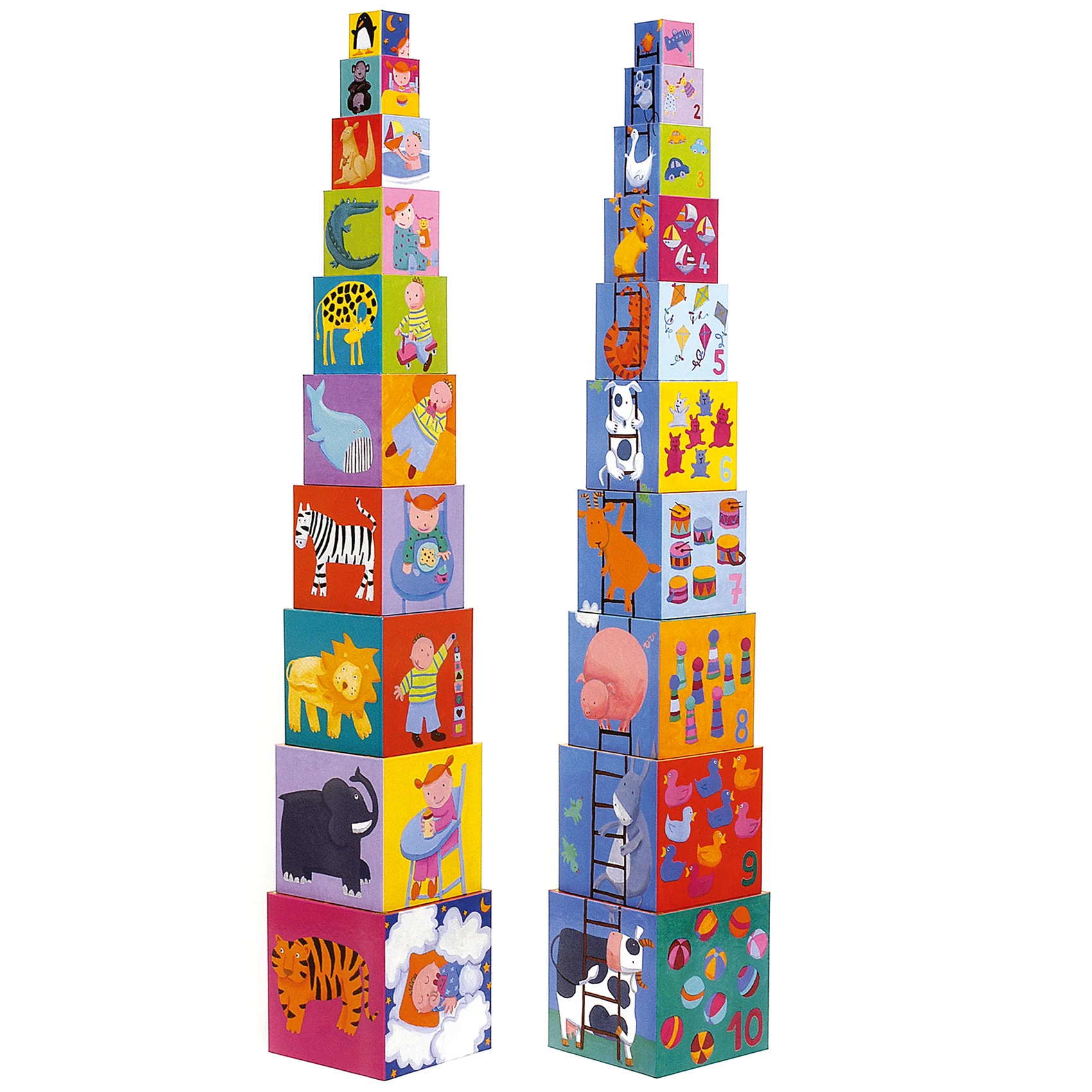 Djeco 10 Cubi Impilabili Rigolos - immagine 3