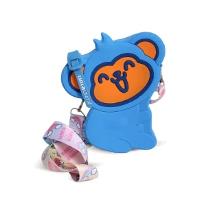 Borsa in silicone Tinta Unita Kids a forma di scimmietta con tracolla regolabile