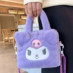 Borsa a Tracolla Sanrio Kuromi in Peluche – Accessorio Unico e Trendy