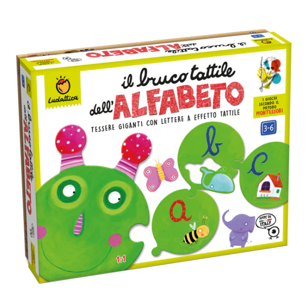 Il bruco tattile dell'alfabeto - Metodo Montessori