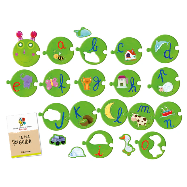 Il bruco tattile dell'alfabeto - Metodo Montessori - immagine 3