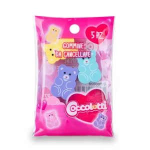 Bustina 5 Mini Gomme da Cancellare Coccolotti – Colourbook