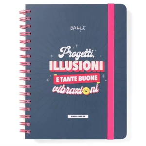 Diario Agenda Mr. Wonderful 2025-2026 Giornaliero – Progetti, illusioni e tante buone vibrazioni