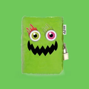 Diario Segreto Tinta Unita Zoo Halloween con Lucchetto - Mostro Peloso 14x19 cm