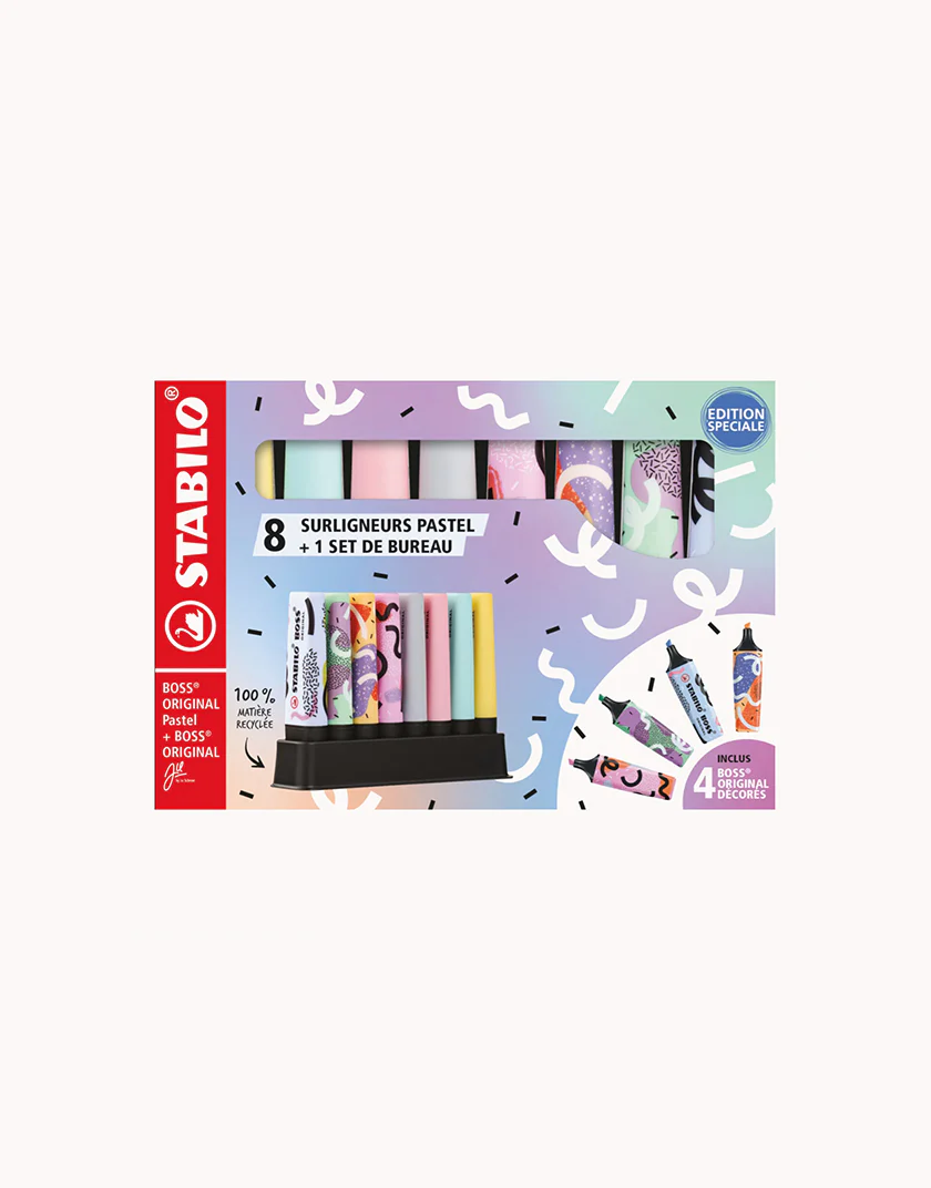 Evidenziatore STABILO BOSS ORIGINAL Pastel & BOSS ORIGINAL by Ju Schnee - Set da 8 - immagine 2