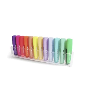 Evidenziatori Palette Set Tinta Unita - Fluo e Pastello, Con Impugnatura Soft Touch