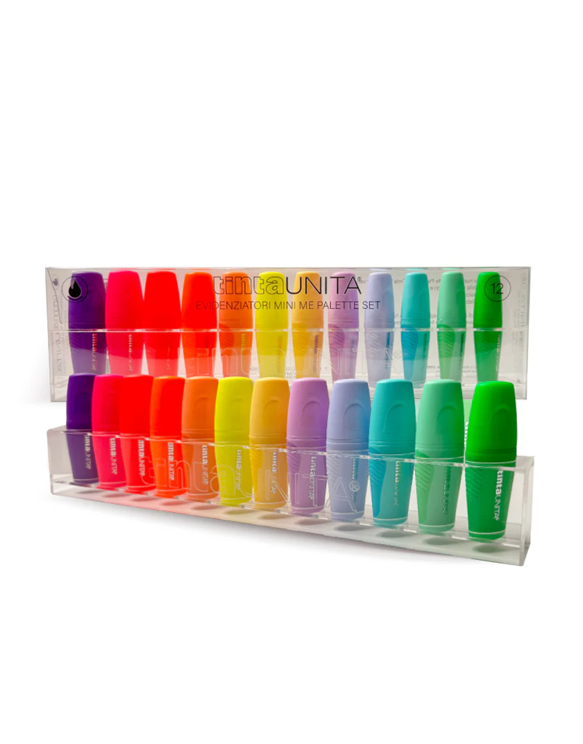 Evidenziatori Mini Tinta Unita Palette Set - Fluo e Pastello - immagine 2