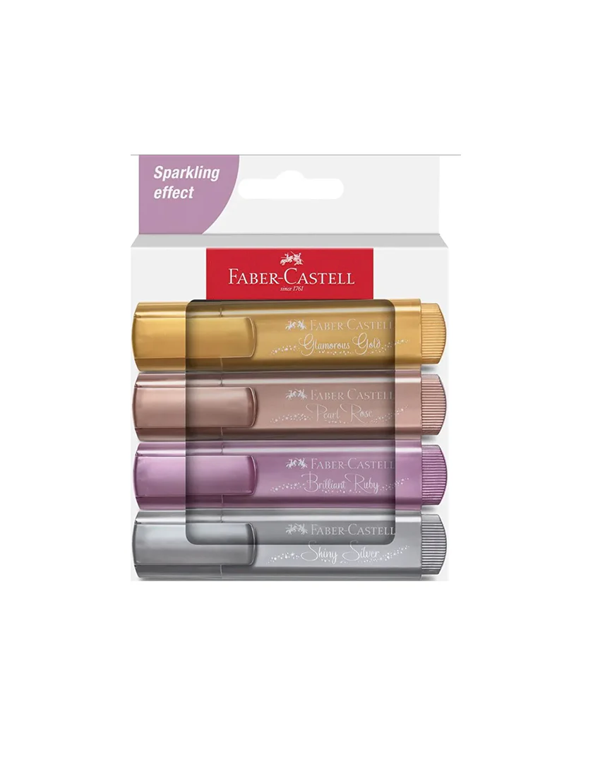 Evidenziatori Textliner Metallic Faber Castell - Set da 4 - immagine 2