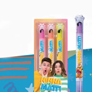Evidenziatori Glitter con Timbro Ninna e Matti