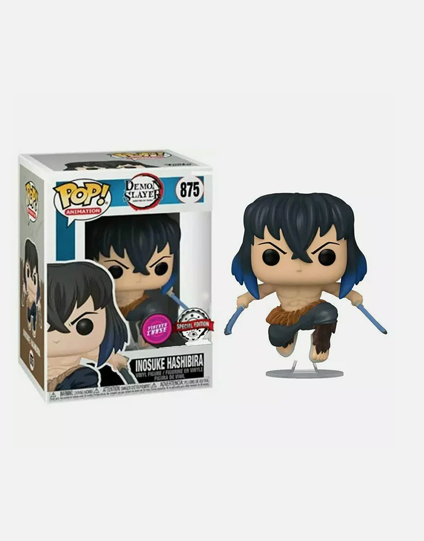 Funko POP! Demon Slayer Inosuke Hashibira Unmasked (Flocked) 875 Chase Exclusive