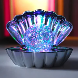 Lampada a Conchiglia con Perla Glitterata Silver – Itotal