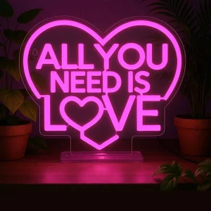 Lampada LED Effetto Neon “All You Need Is Love” It’s a Sign – Legami