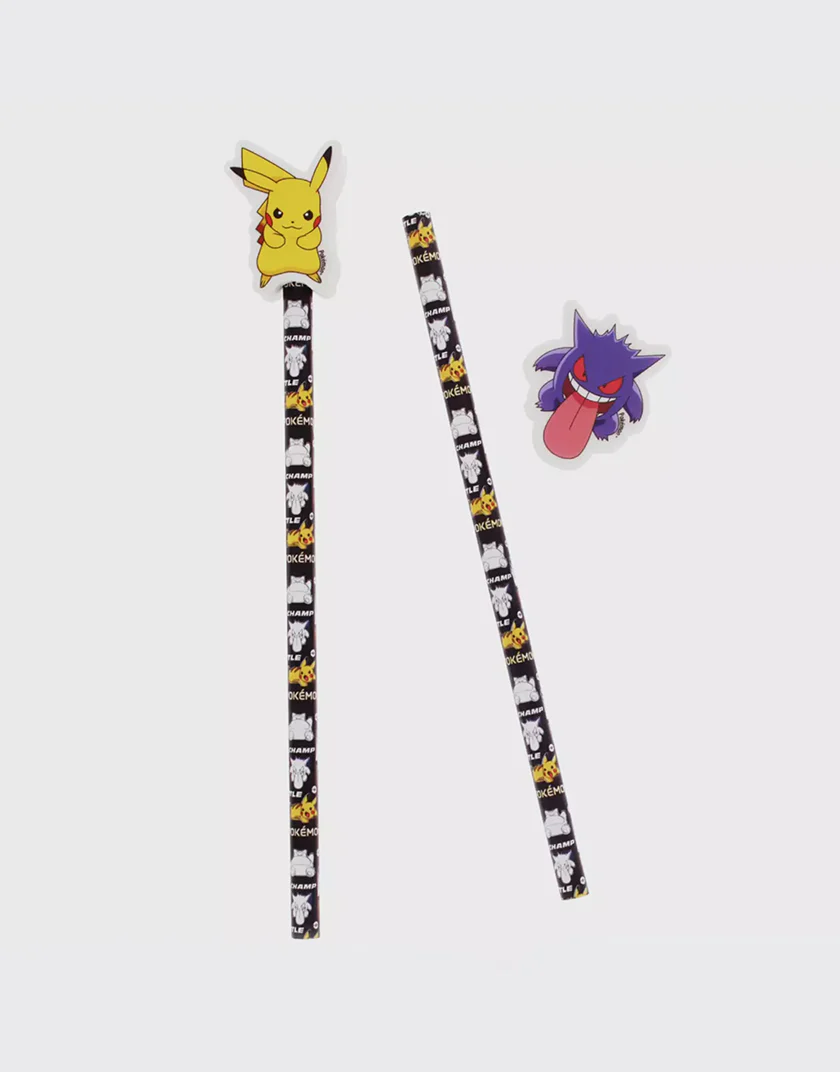 Set Matite Pokémon con Gomme Topper - Pikachu e Gengar - immagine 3
