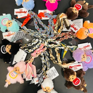 Peluche Portachiavi Monchhichi Colors con Catena e Foulard