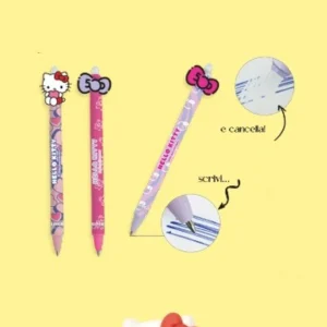 Penna Cancellabile Hello Kitty a Scatto - Tinta Unita con Topper