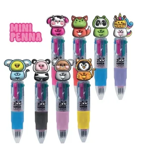 Penna Multicolor Tinta Unita Zoo - 4 Colori in Uno