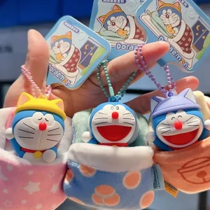 Portachiavi 3D Doraemon Sleep con accessorio in peluche