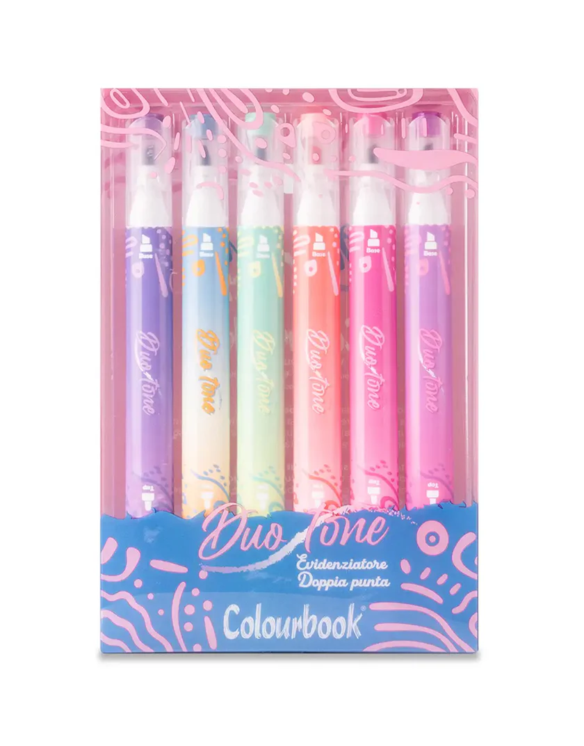 Set di 6 Evidenziatori Doppia Punta - Duotone Colourbook - immagine 2