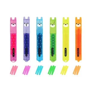 Set di 6 Mini Evidenziatori Teddy's Mood Fluo Legami - Colori Vivaci e Compatti per Ogni Occasione