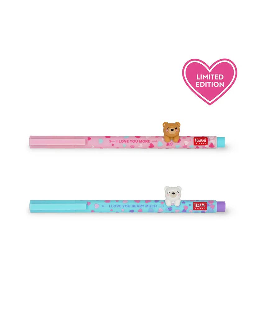 Set di 2 Penne Gel Lovely Friends Legami - Beary in Love | Edizione Limitata San Valentino - immagine 2
