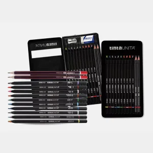 Set di Pastelli Multicolor in Confezione di Metallo - Tinta Unita