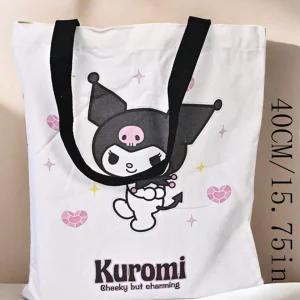 Borsa Shopper in Tela Sanrio Kuromi - Tote Bag Ecologica e Stilosa