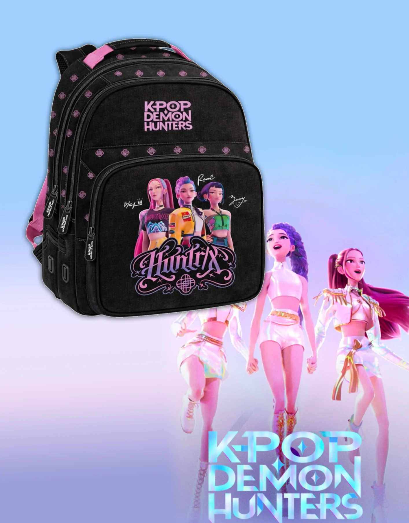 Zaino Scuola 3 Zip K-Pop Demon Hunters - Preordine - immagine 2